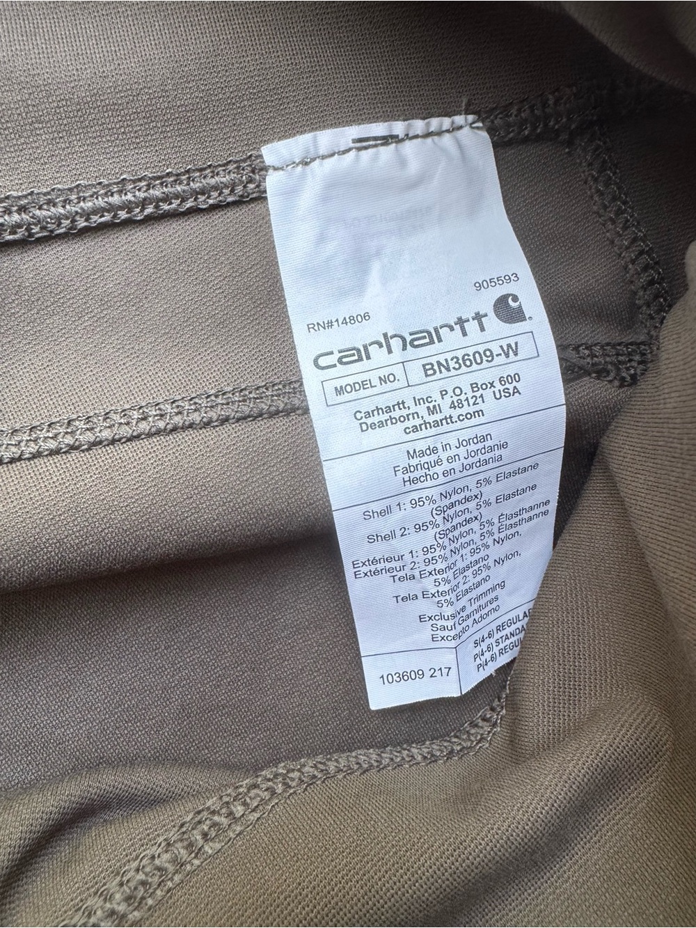 Carhartt Fitted Leggings small / regular TARMAC color EUC - Picture 8 of 8